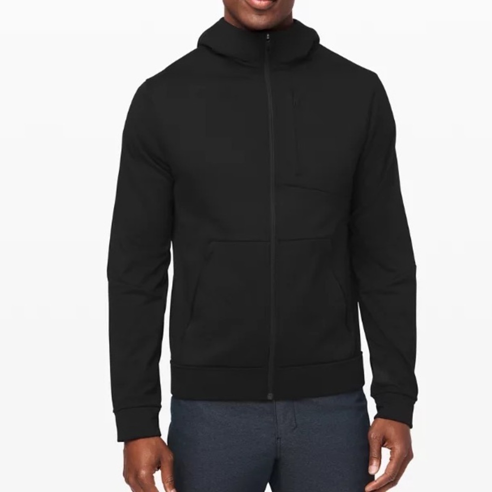 [L]Lululemon Black City Sweat Zip Hoodie Thermo